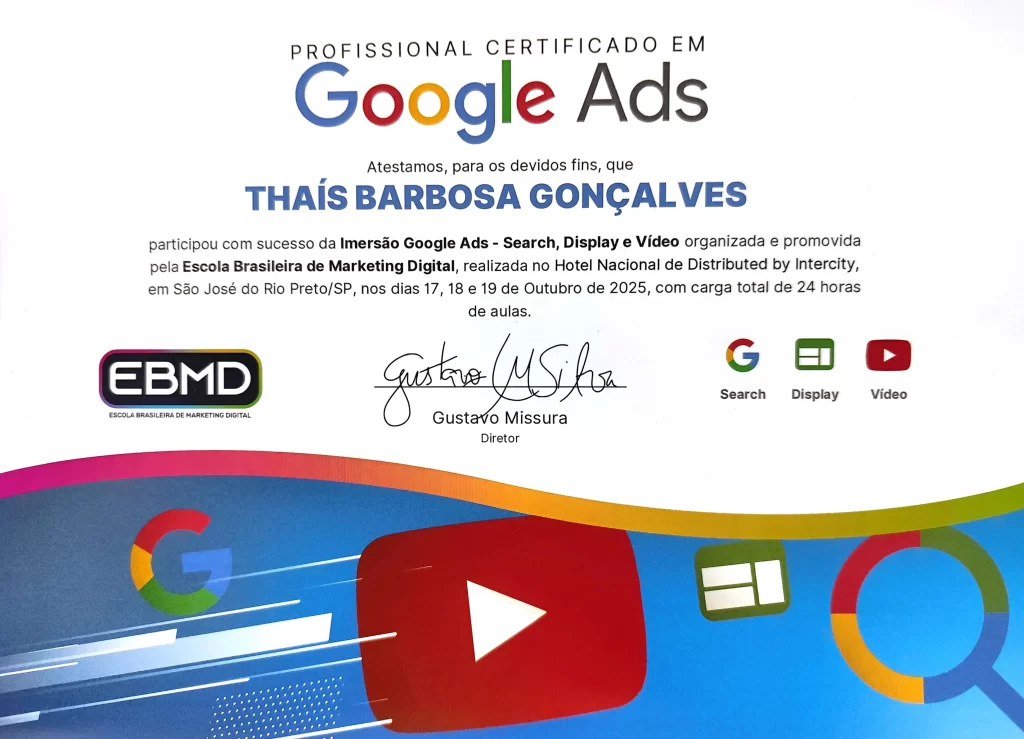 ESPECIALIZAÇÃO GOOGLE ADS